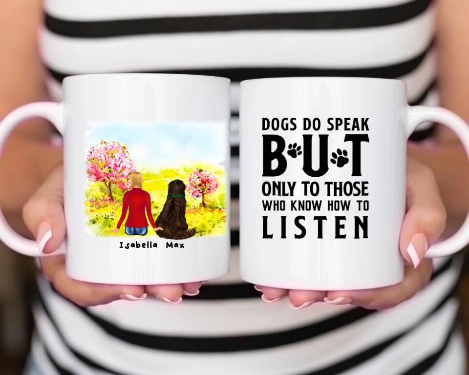 Women And Newfoundler Dog - Personalized Mug - 2