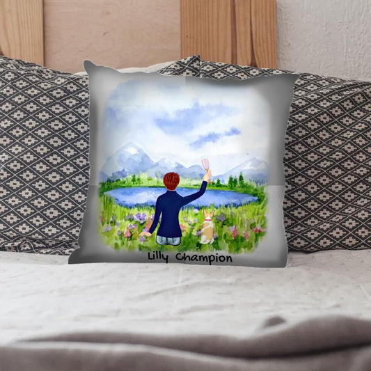 Women And Dog - Personalized Pillow