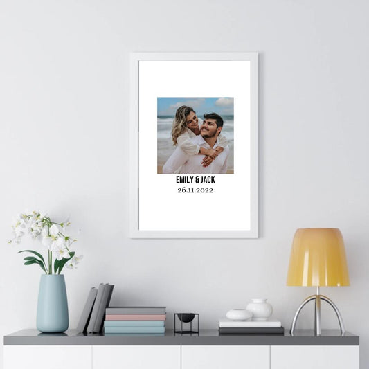 Couple Personalized Framed Poster - Upload Photo & Change Text