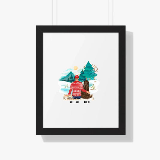 Man And Dog Personalized Framed Poster - Upload Photo 
 And Change Text