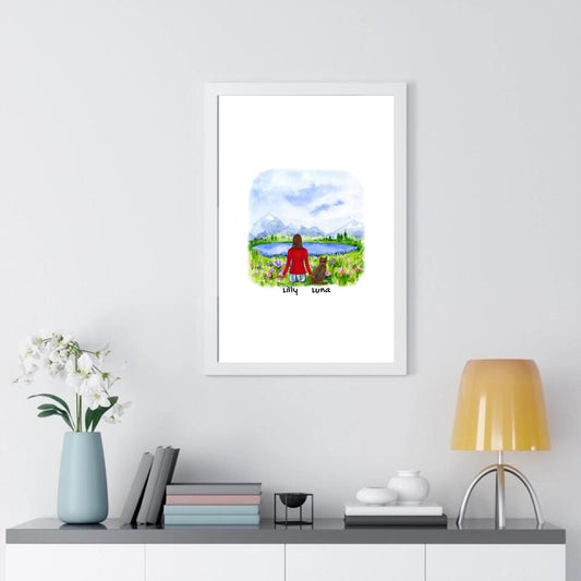 Woman And Cat Personalized Framed Poster - Upload Photo & Change Text