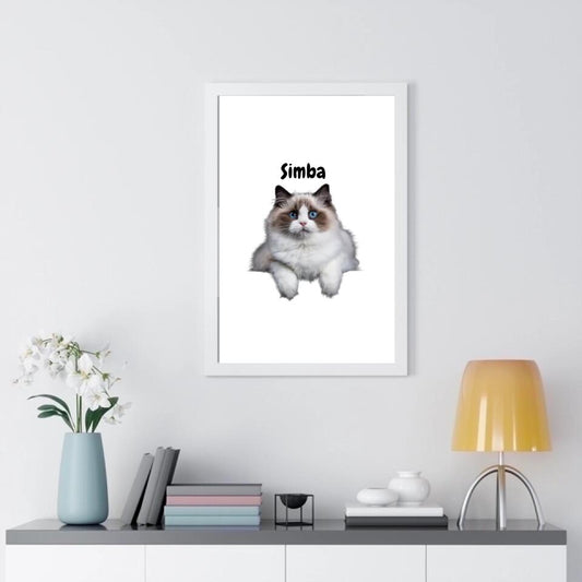 Cat Personalized Framed Poster - Upload Photo & Change Text