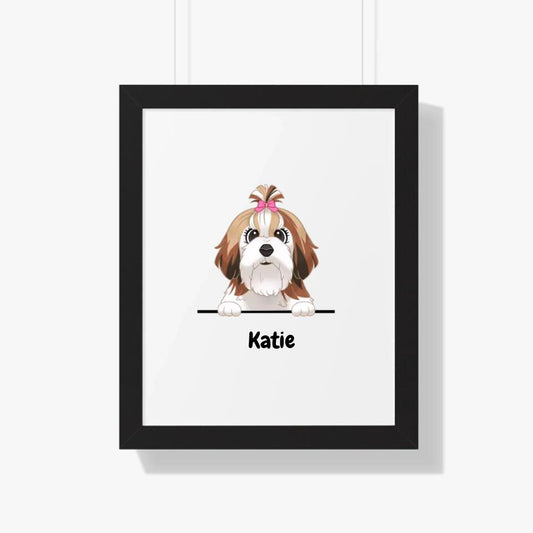 Cartoon Dog Personalized Framed Poster - Upload Photo & Change Text