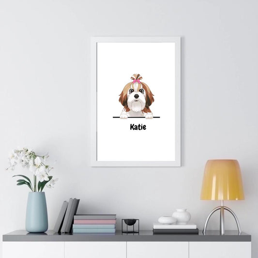 Cartoon Dog Personalized Framed Poster - Upload Photo & Change Text