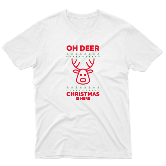 Oh Deer Christmas Is Here Men's T-shirt | White