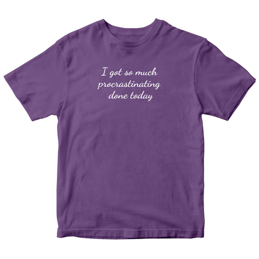 Procrastinator Kids T-shirt | Purple