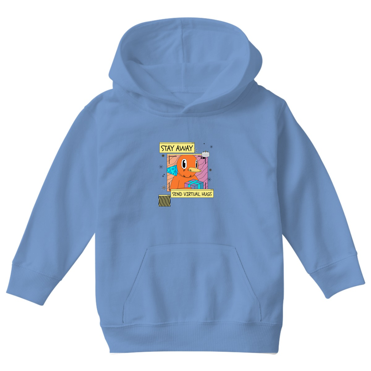 Stay Away Send Virtual Hugs Kids Hoodie | Blue