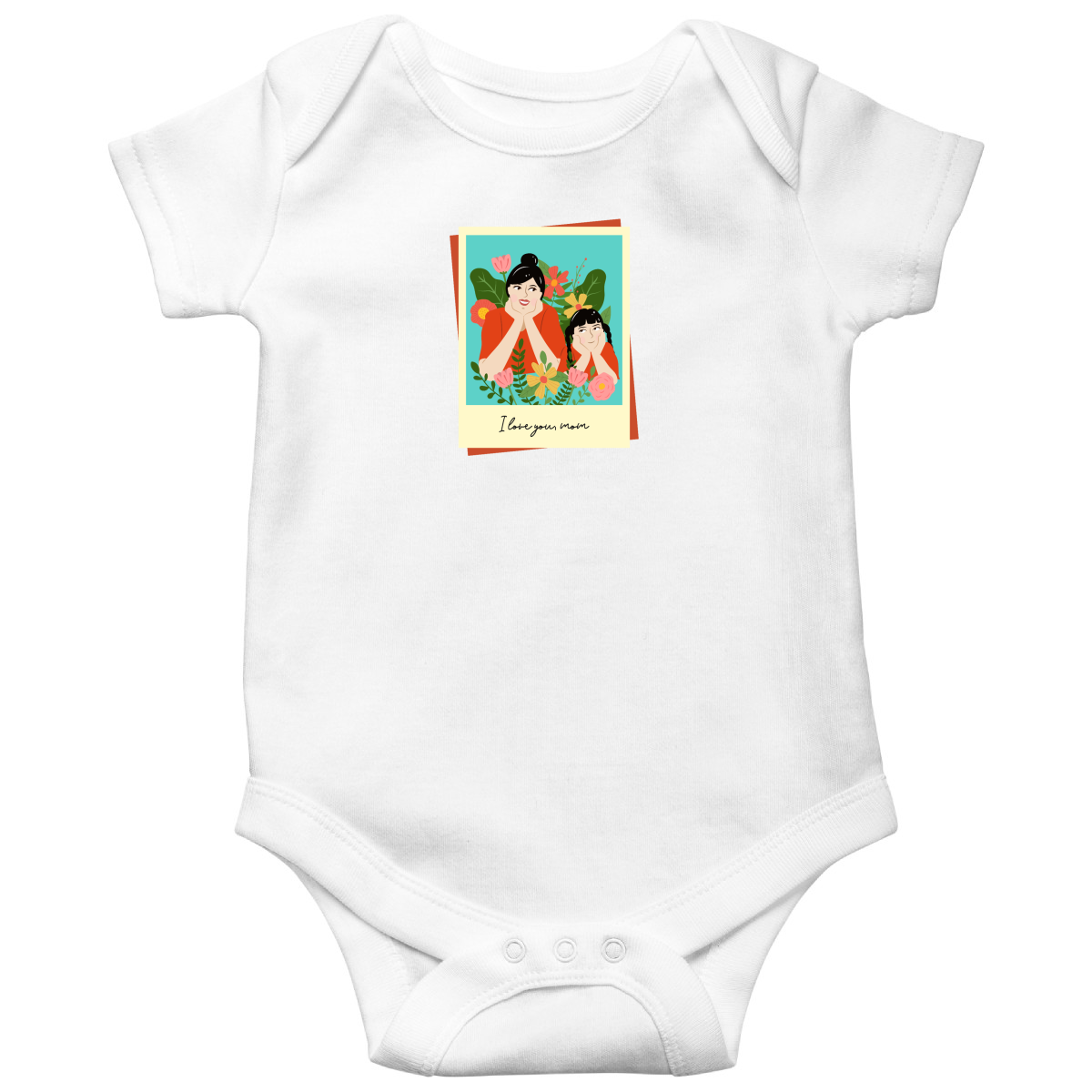 I love you Mom Baby Bodysuits | White
