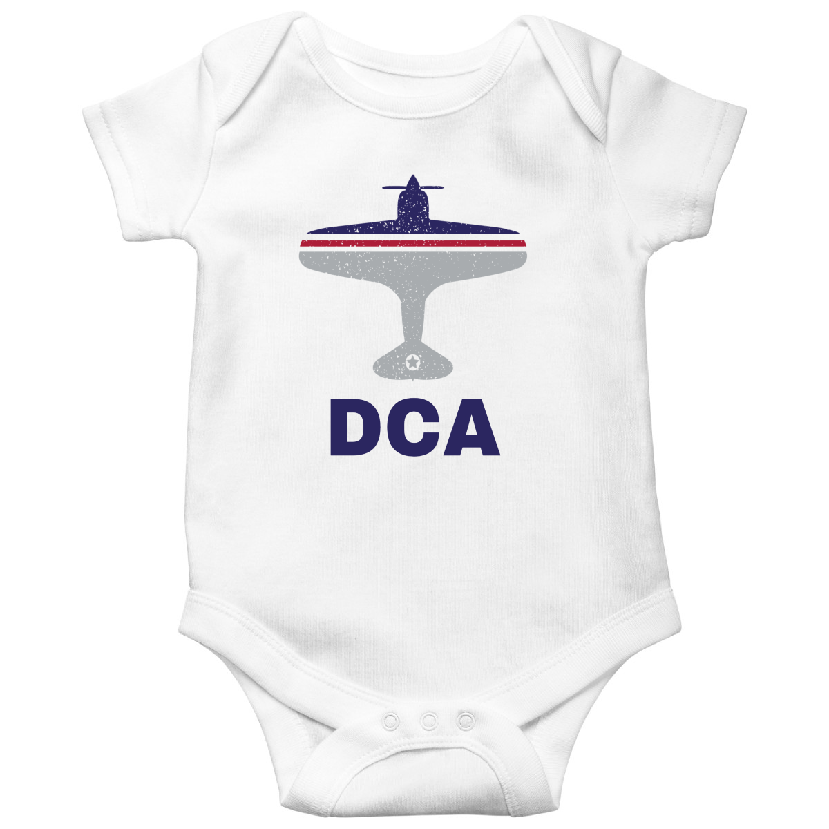 Fly Washington D.C. DCA Airport Baby Bodysuits | White