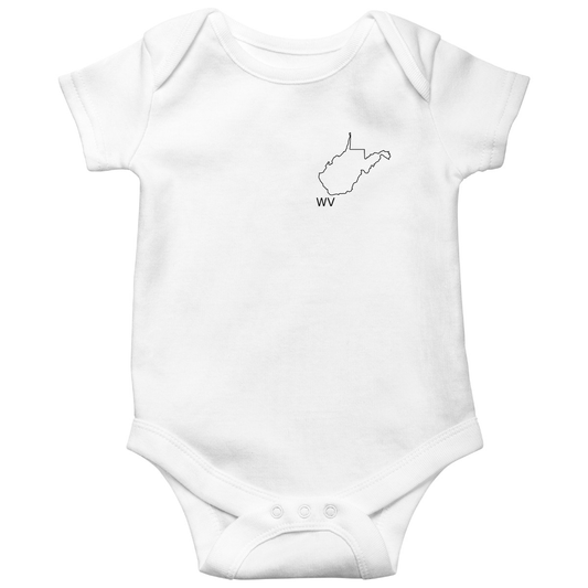 West Virginia Baby Bodysuit | White