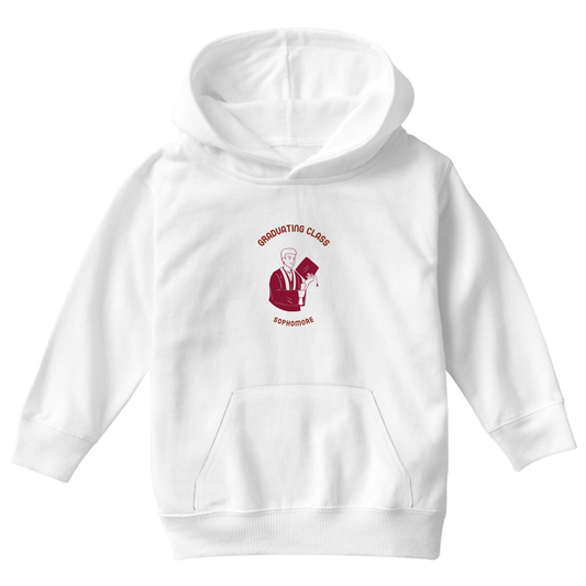 Graduating Class Sophomore Kids Hoodie | White