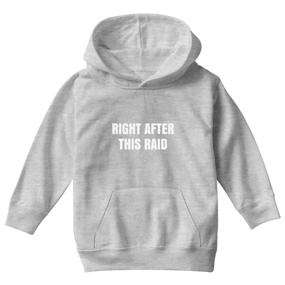 Right After This Raid Kids Hoodie | Gray