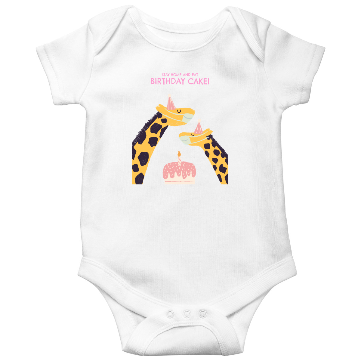 Birthday Cake Baby Bodysuits | White