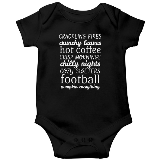 Fall List Baby Bodysuits | Black