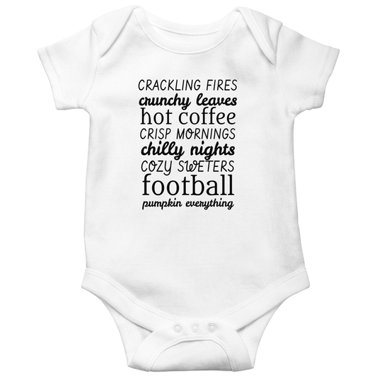 Fall List Baby Bodysuits | White