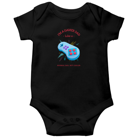 I'm a Gamer like a Dad Baby Bodysuits | Black