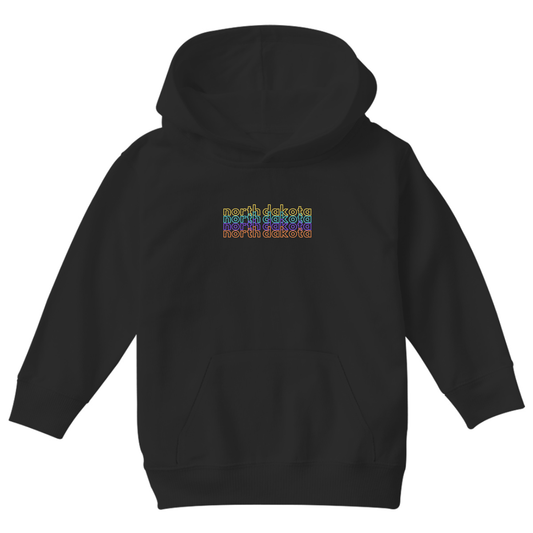 North Dakota Kids Hoodie | Black