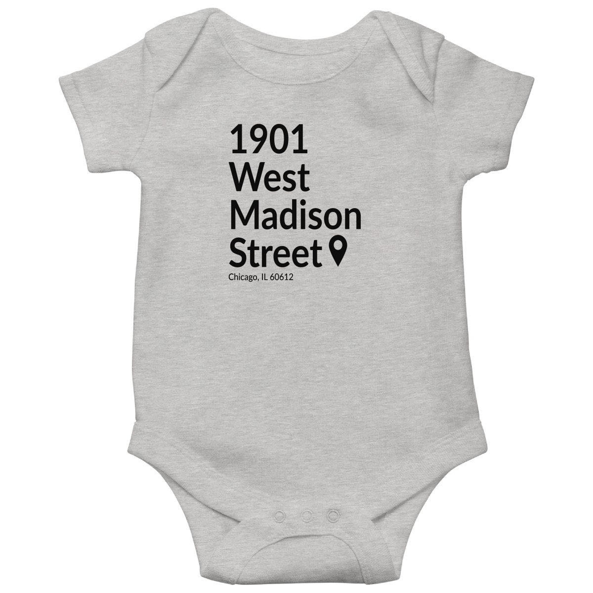 Chicago Basketball & Hockey Stadium Baby Bodysuits