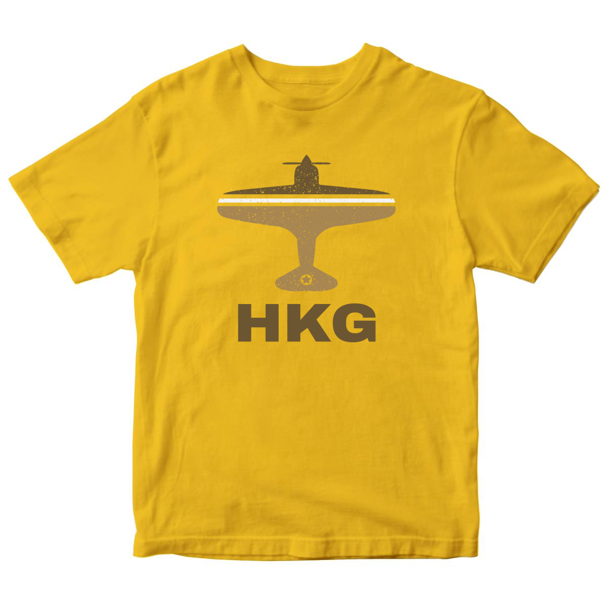 Fly Hong Kong HKG Airport Kids T-shirt | Yellow