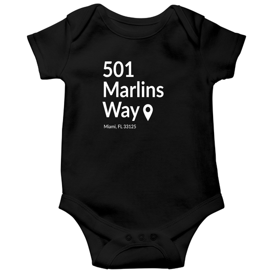 Miami Baseball Stadium Baby Bodysuits | Black