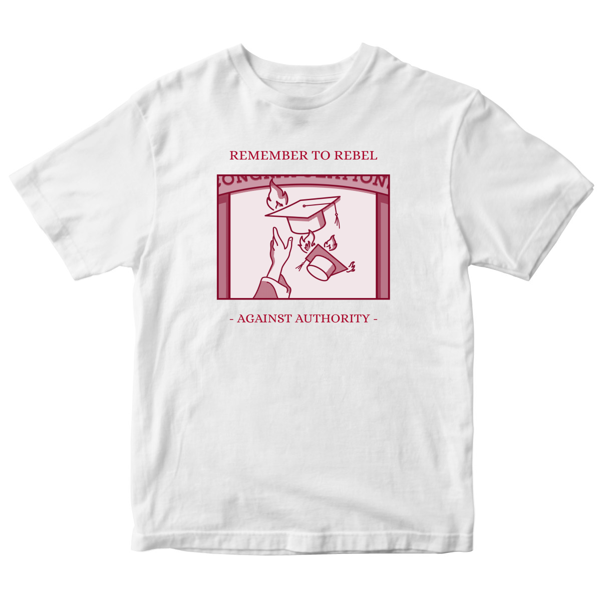 Remember To Rebel Agaist Authority Kids T-shirt | White