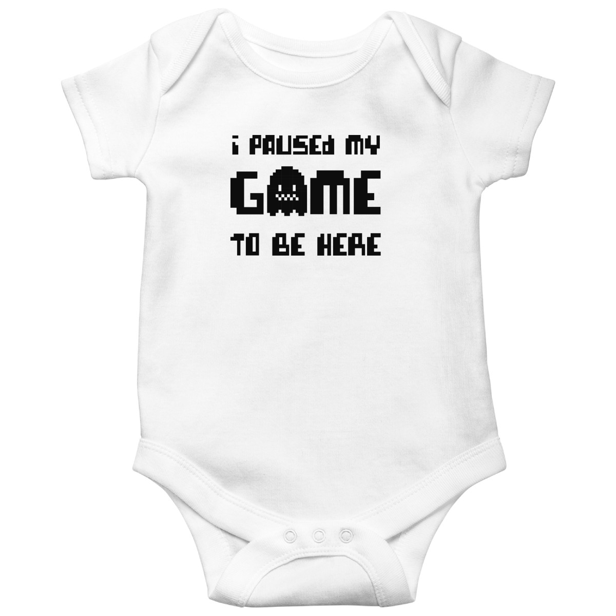 I Paused My Game To Be Here Baby Bodysuits | White