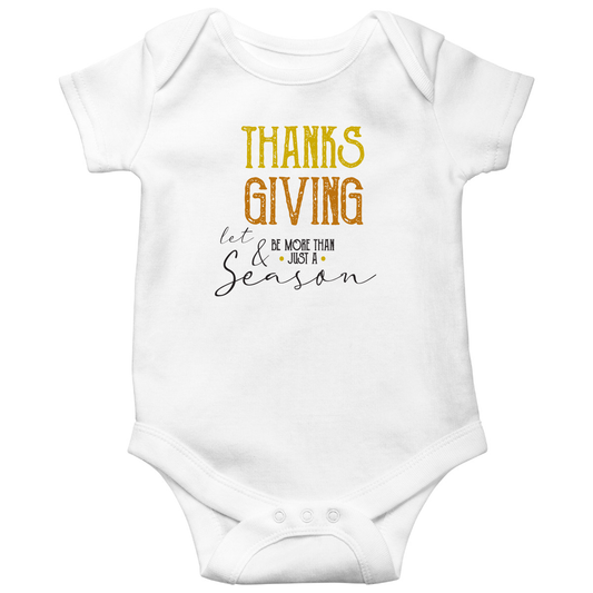 Thanks and Giving Baby Bodysuits | White