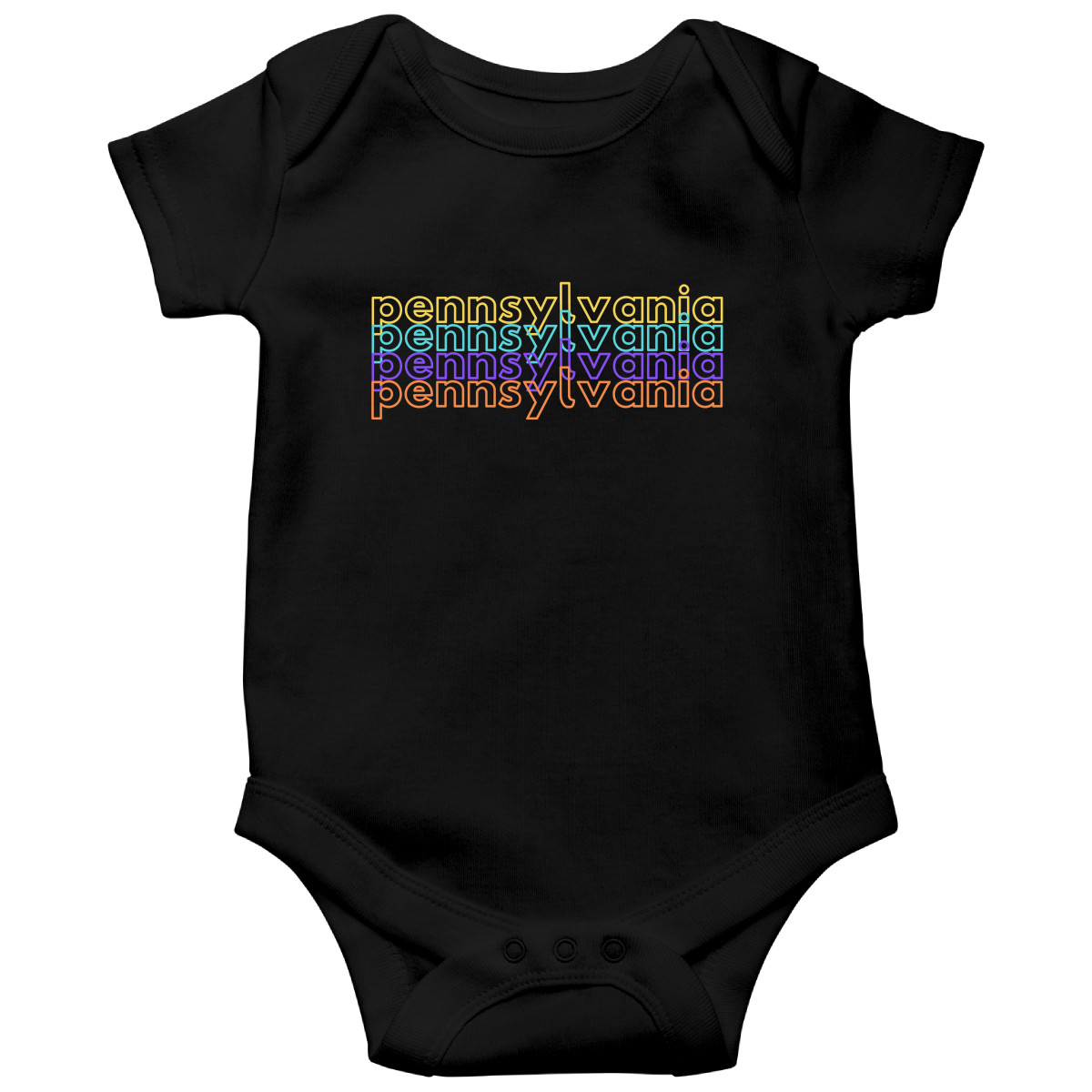 Pennsylvania Baby Bodysuit | Black