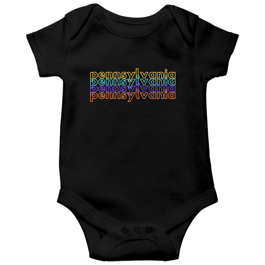 Pennsylvania Baby Bodysuit | Black