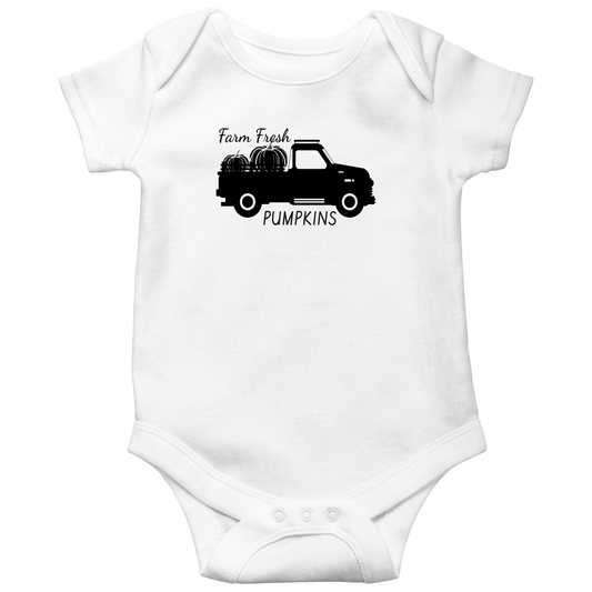 Farm Fresh Pumpkins Baby Bodysuits | White