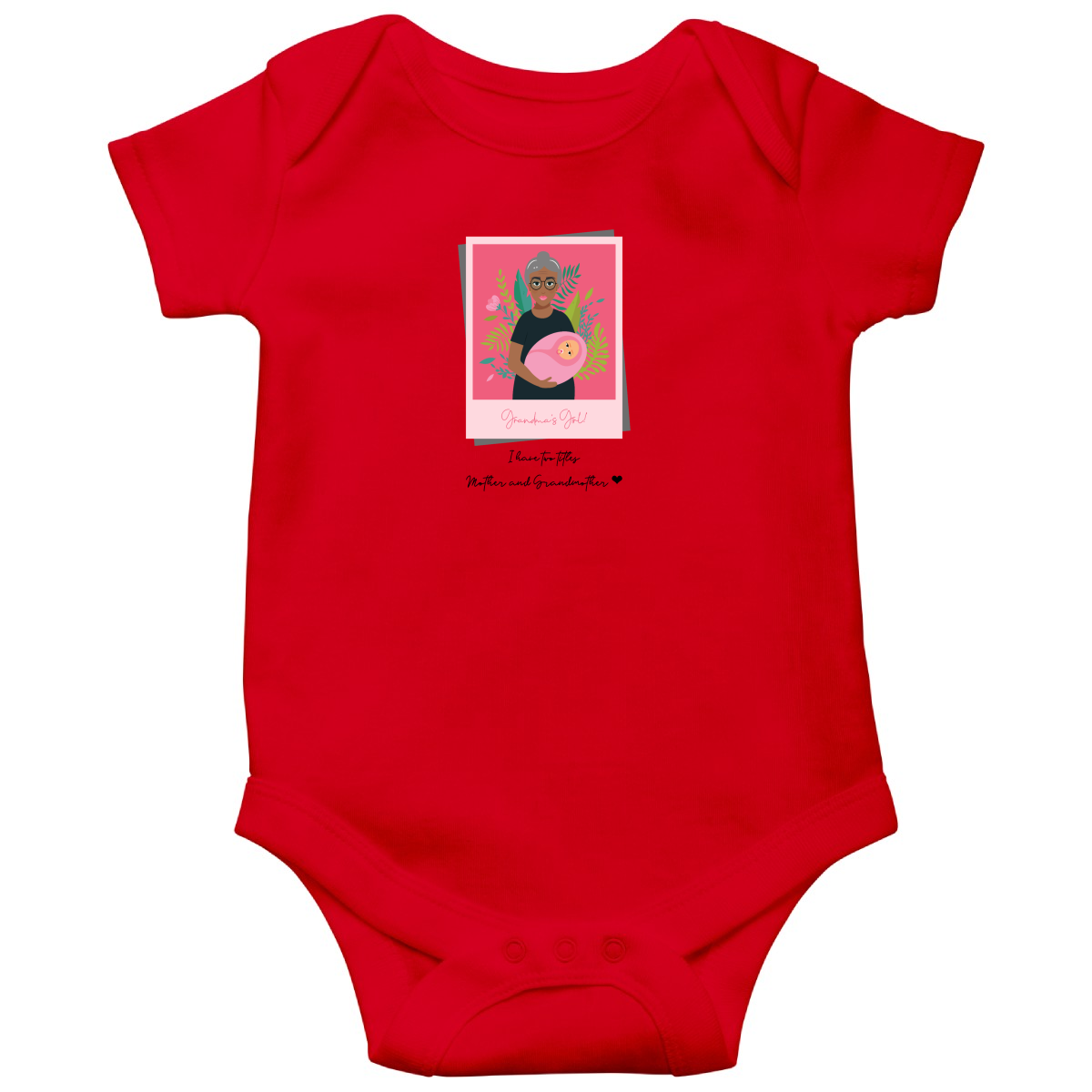 Grandma's Gold Baby Bodysuits | Red