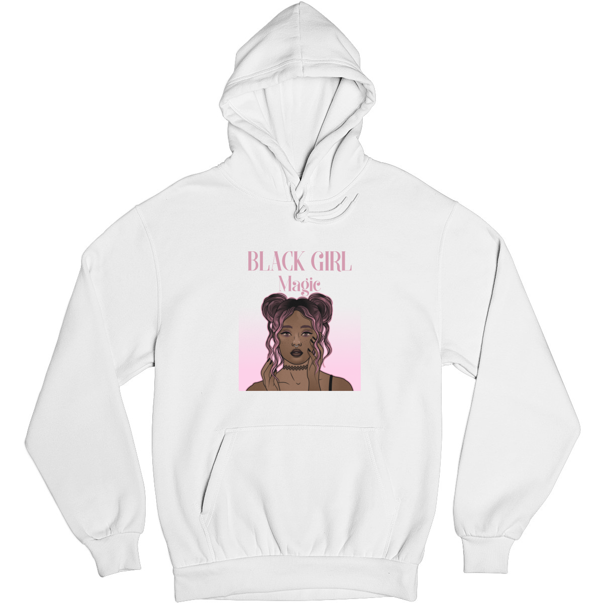 Black Girl Magic Unisex Hoodie | White