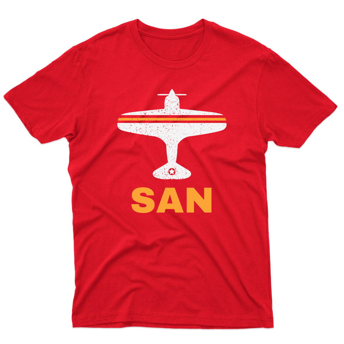 Fly San Diego SAN Airport Men's T-shirt | Red