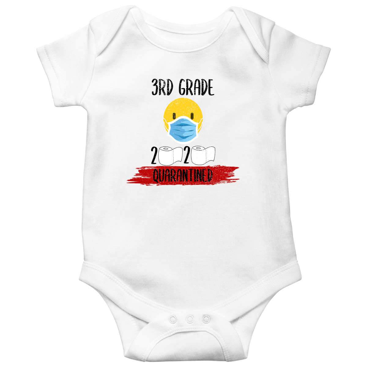 3rd Grader Quarantined Baby Bodysuits | White