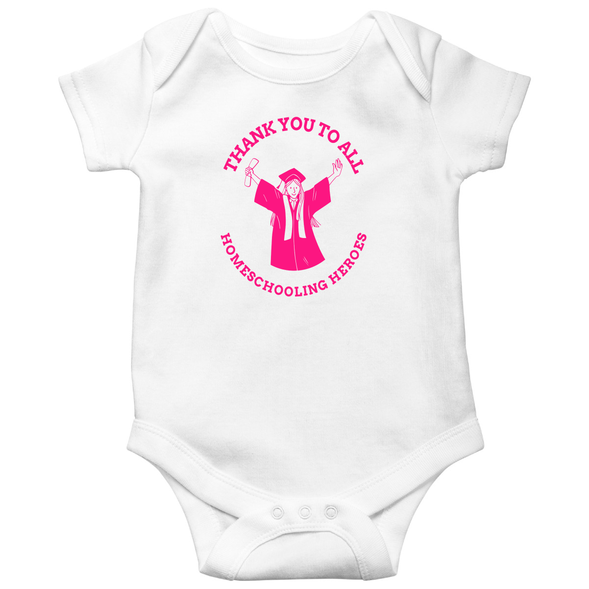 School-1 Baby Bodysuits | White
