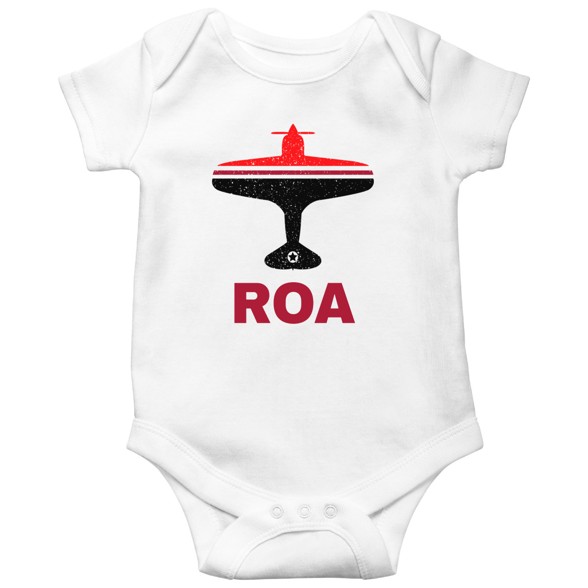 Fly Roanoke ROA Airport Baby Bodysuits | White