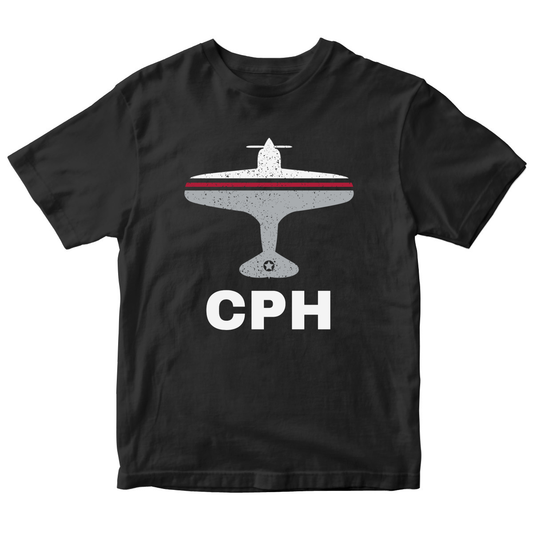 Fly Copenhagen CPH Airport Kids T-shirt | Black
