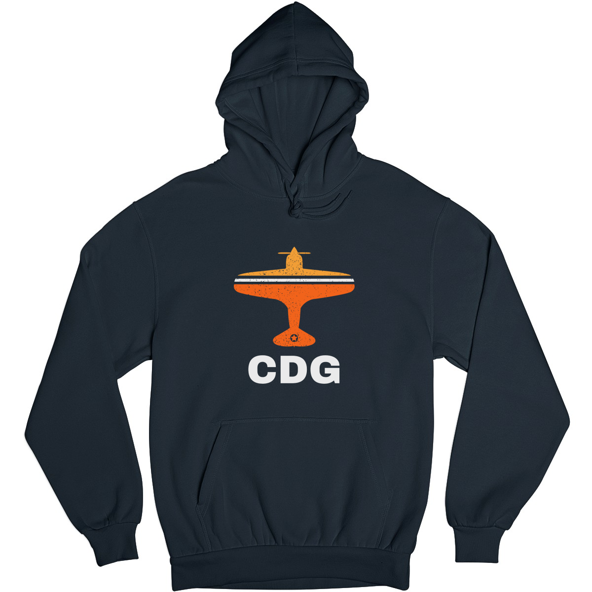 Fly Paris CDG Airport Unisex Hoodie | Navy