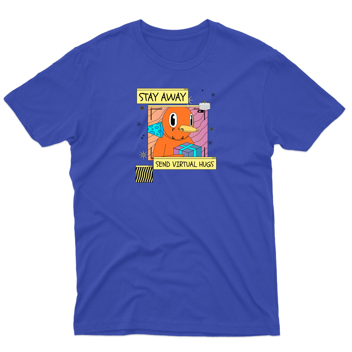 Stay Away Send Virtual Hugs Men's T-shirt | Blue