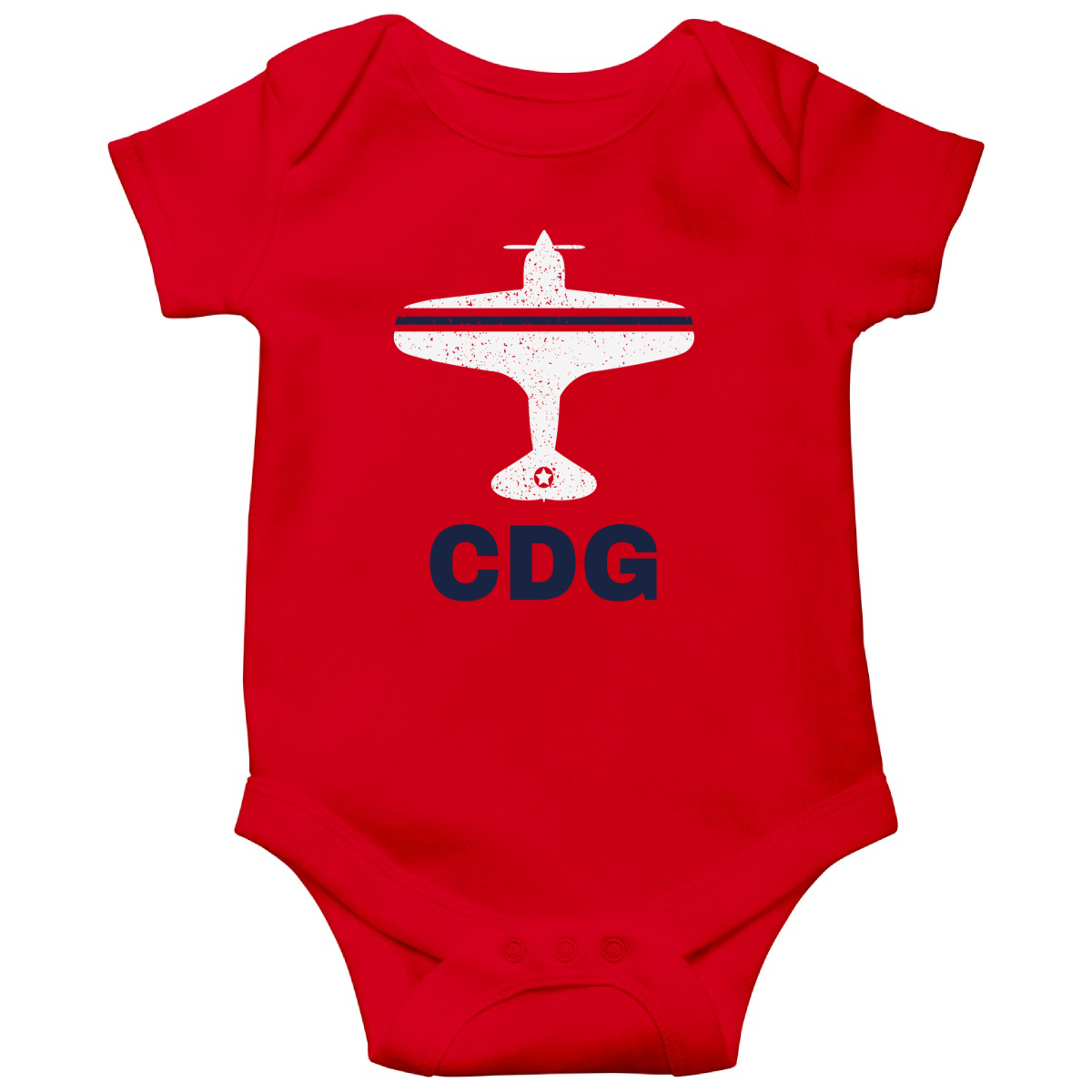 Fly Paris CDG Airport Baby Bodysuits | Red