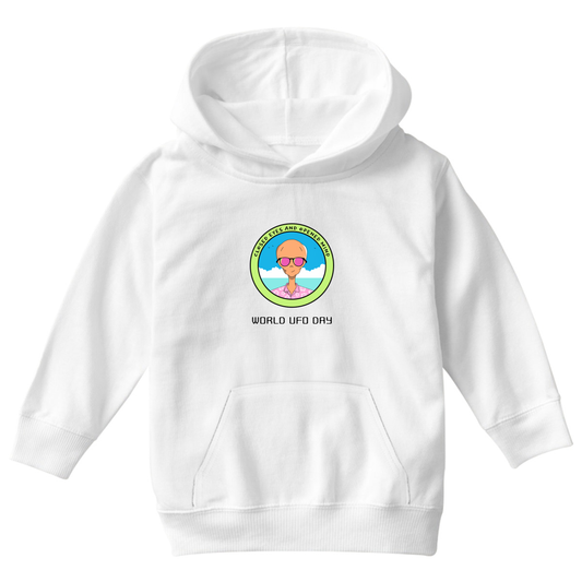 World UFO Day Kids Hoodie | White