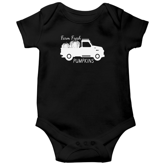 Farm Fresh Pumpkins Baby Bodysuits | Black