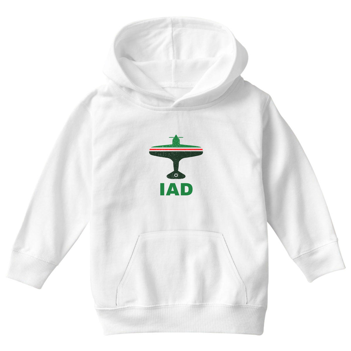 Fly Washington D.C. IAD Airport Kids Hoodie | White