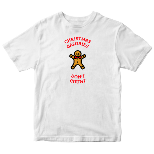Christmas Calories Don't Count Kids T-shirt | White
