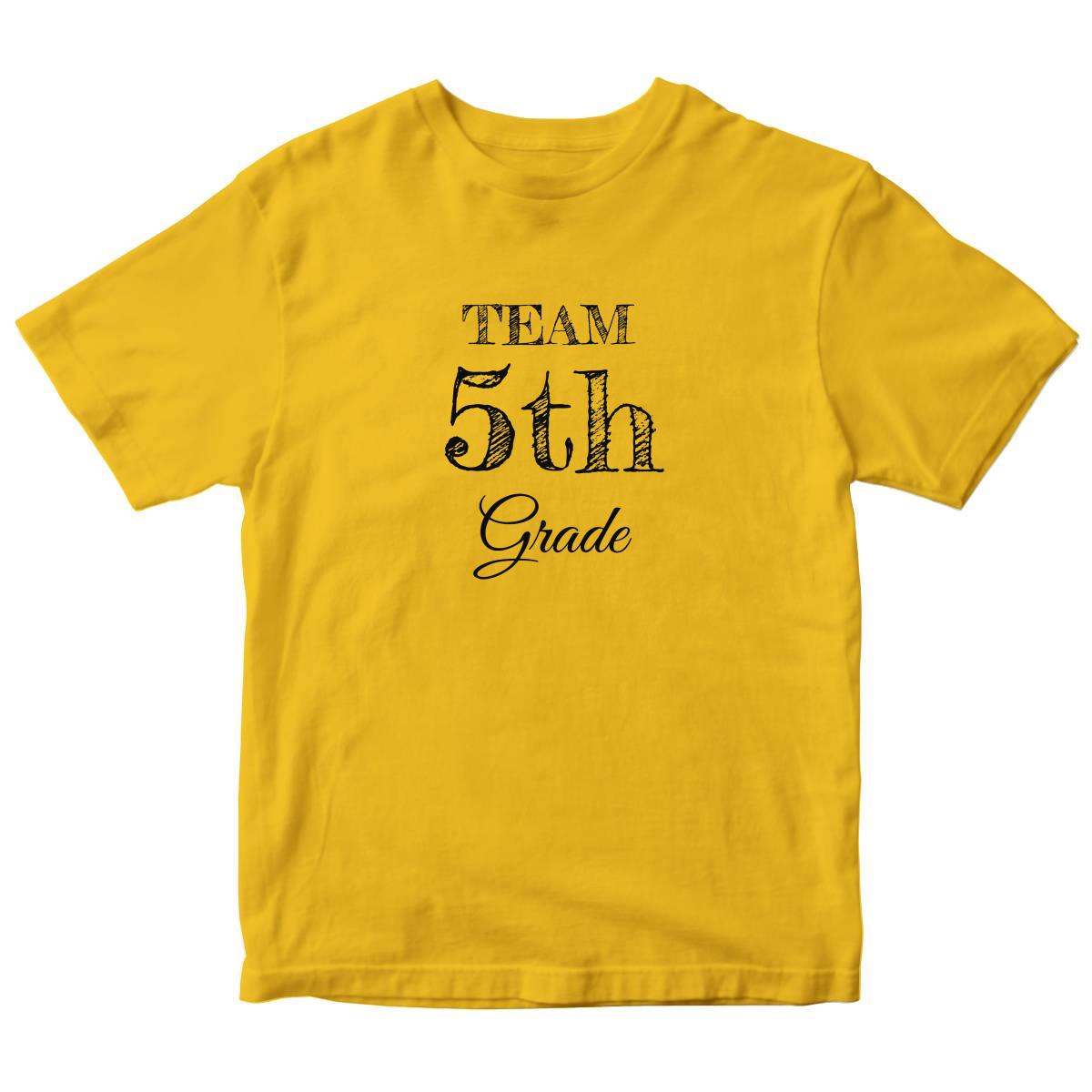 Team 5th Grade Kids T-shirt | Yellow
