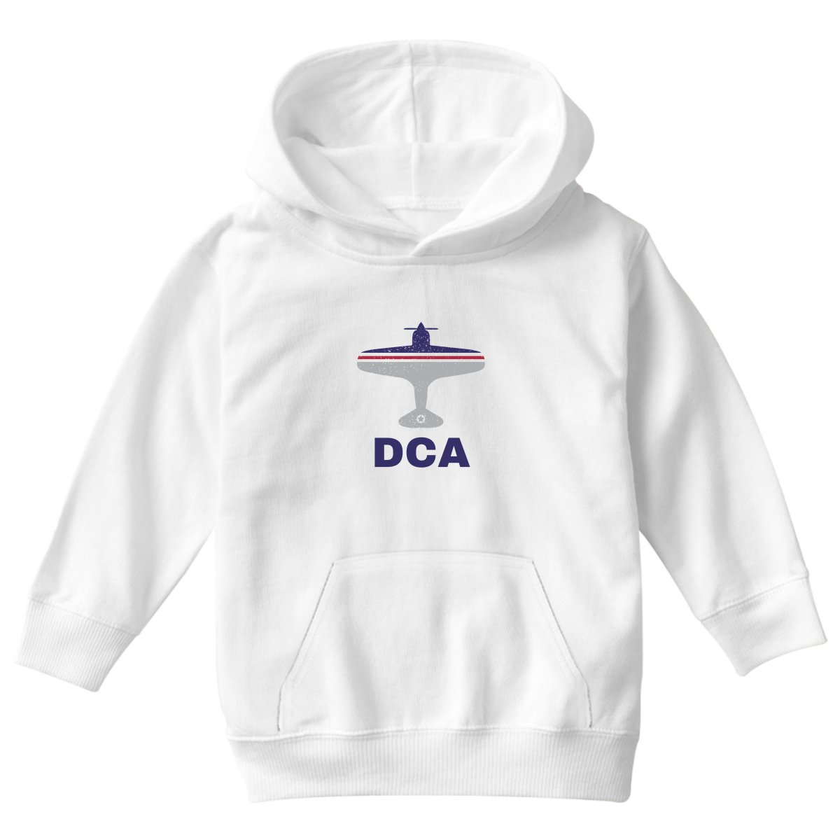 Fly Washington D.C. DCA Airport Kids Hoodie | White