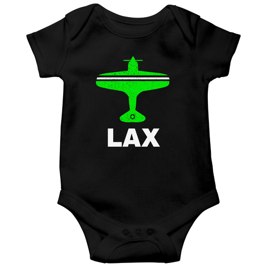 Fly Los Angeles LAX Airport Baby Bodysuits | Black