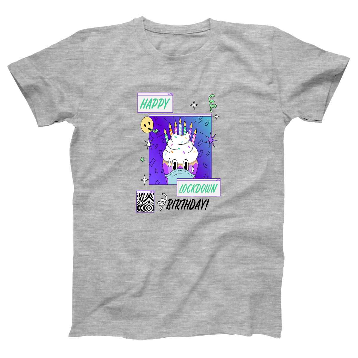Happy Lock-down Birthday Women's T-shirt | Gray