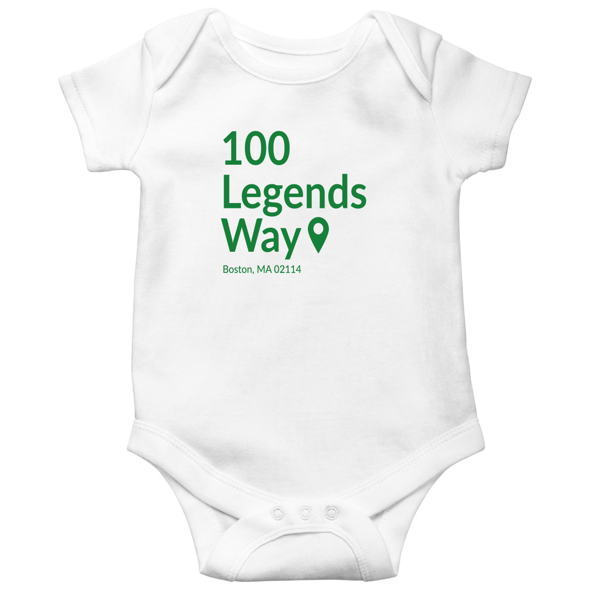 Boston Basketball Stadium Baby Bodysuits | White