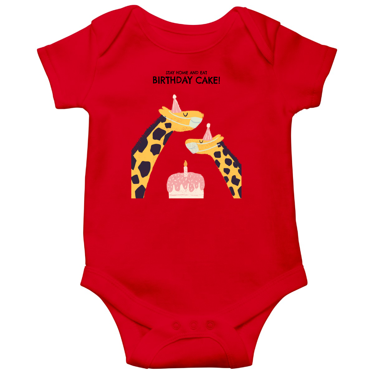 Birthday Cake Baby Bodysuits | Red